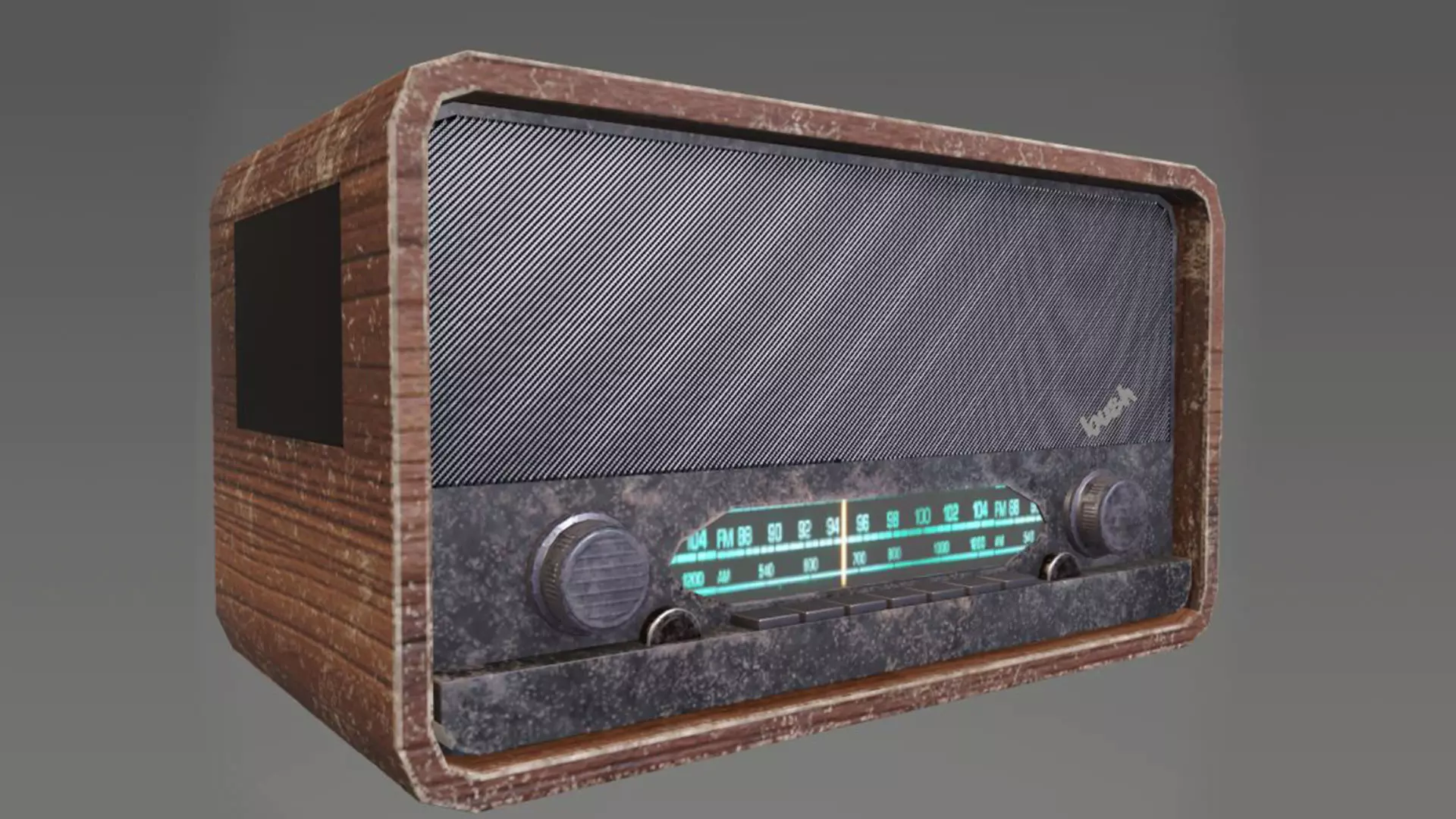 Vintage Radio Low-poly 3D model_0