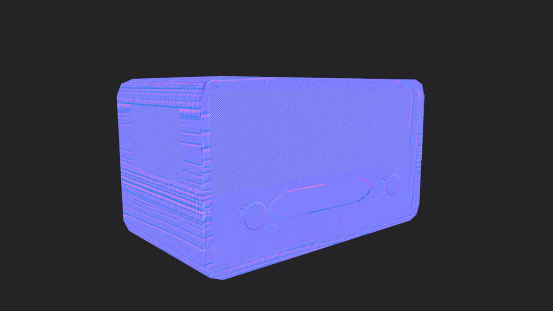 Vintage Radio Low-poly 3D model_8