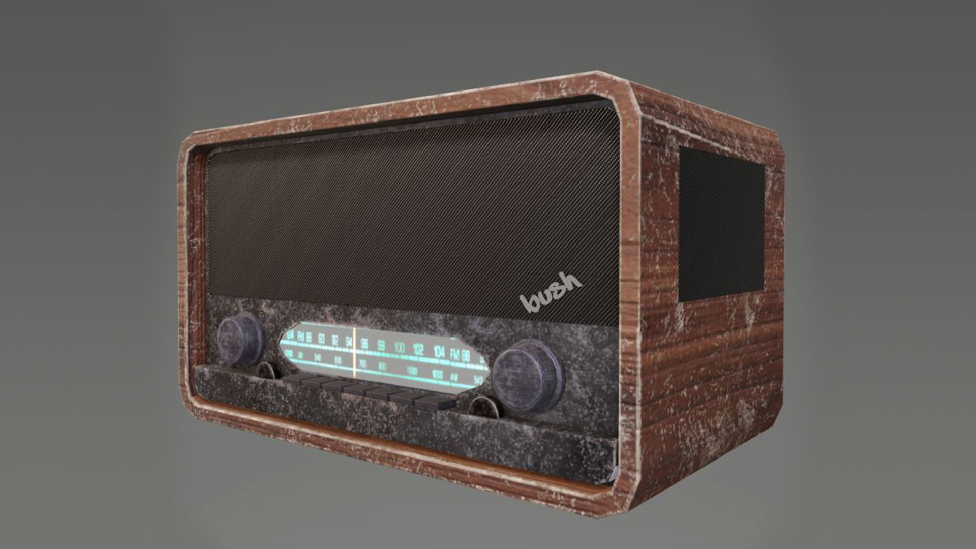 Vintage Radio Low-poly 3D model_5