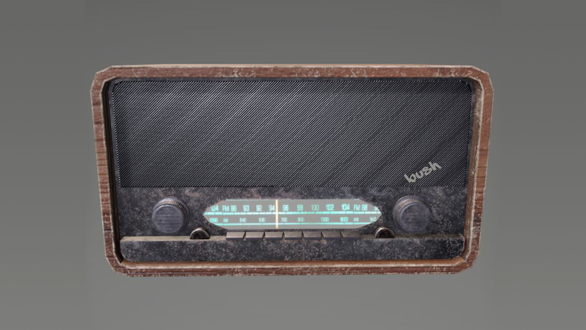 Vintage Radio Low-poly 3D model_2