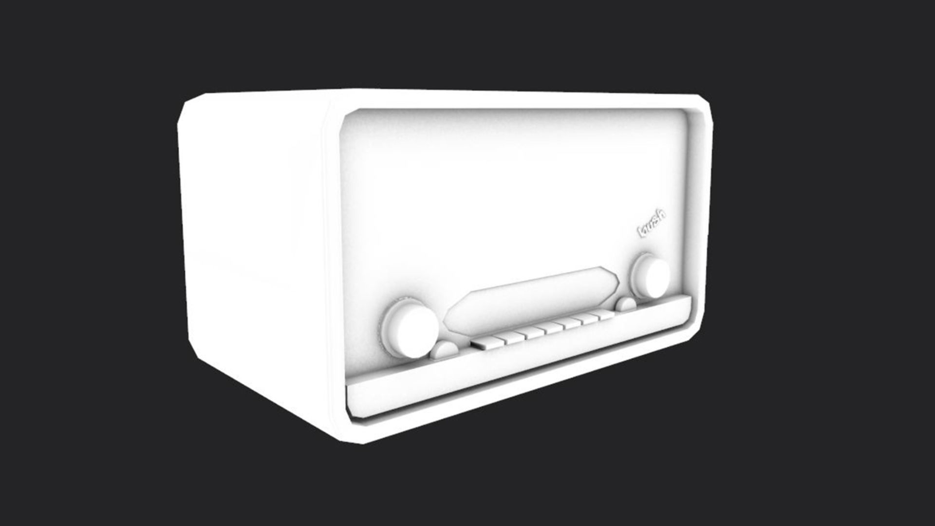 Vintage Radio Low-poly 3D model_6