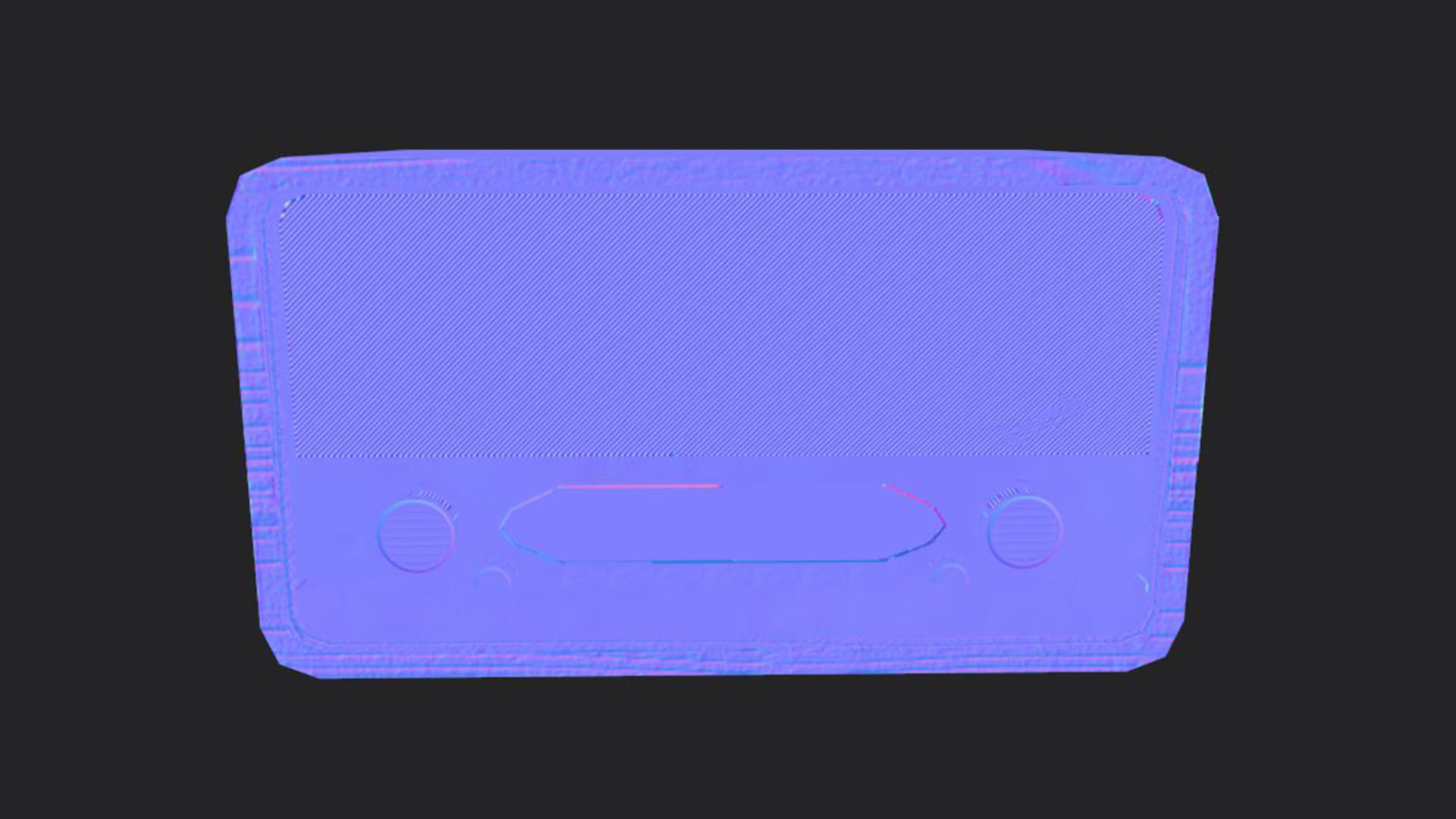 Vintage Radio Low-poly 3D model_9