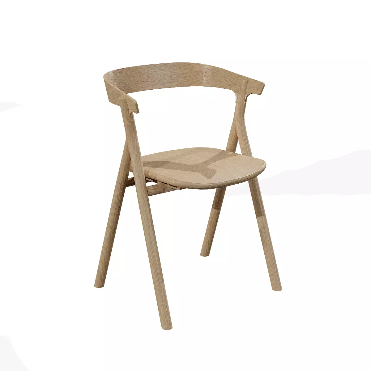 YKSI Chair-Oak Low-poly 3D model