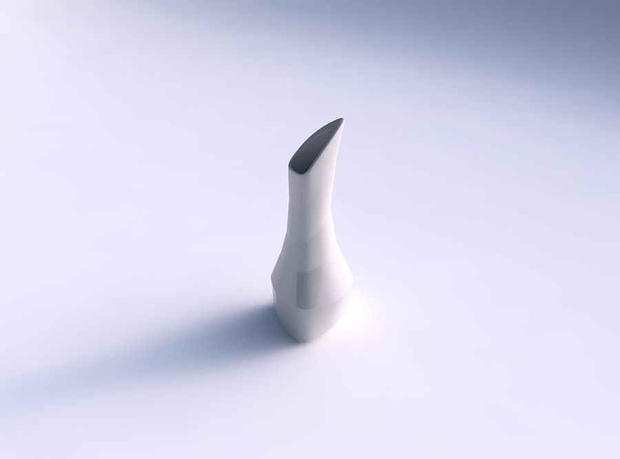 Vase puffy tappered triangle with horizontal sections 03 3D print model