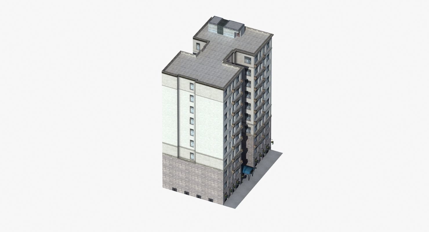 Luxury Apartment Building 3D model_34