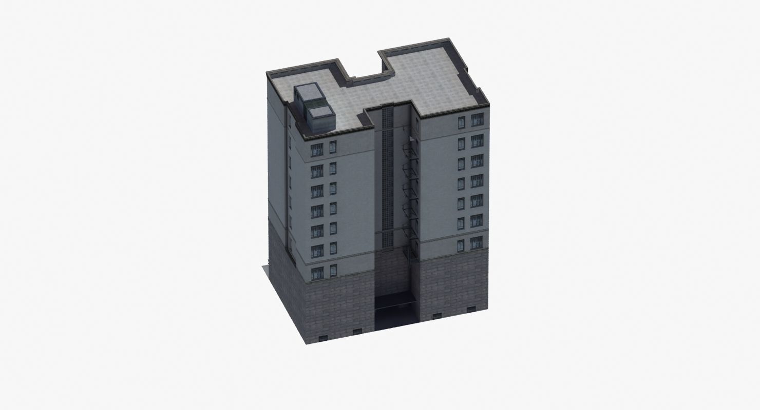 Luxury Apartment Building 3D model_45