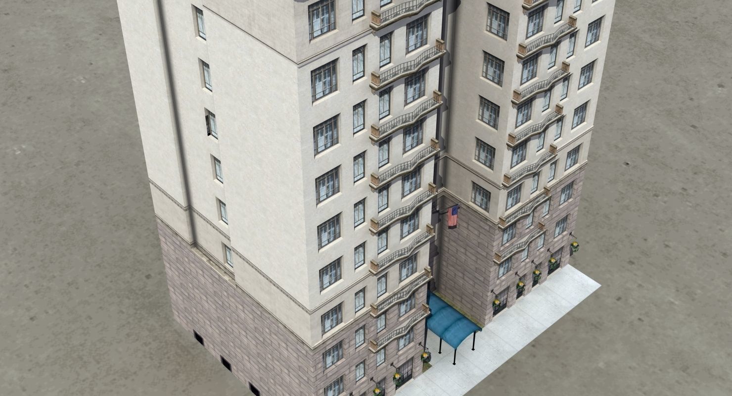 Luxury Apartment Building 3D model_6