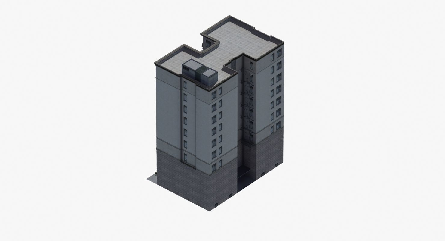 Luxury Apartment Building 3D model_43