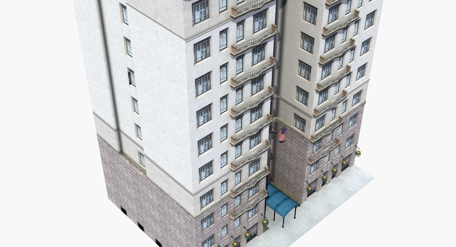 Luxury Apartment Building 3D model_28