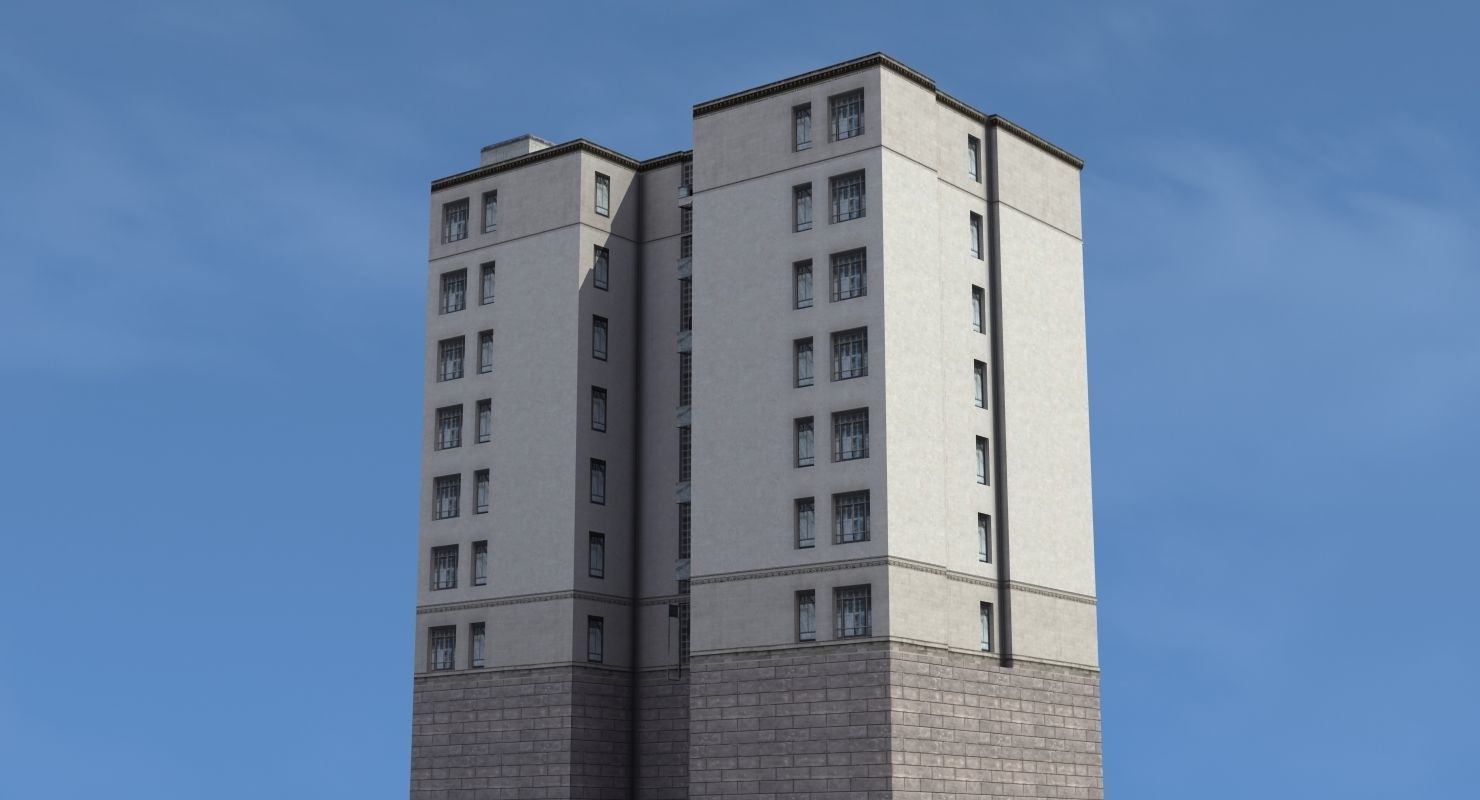 Luxury Apartment Building 3D model_4