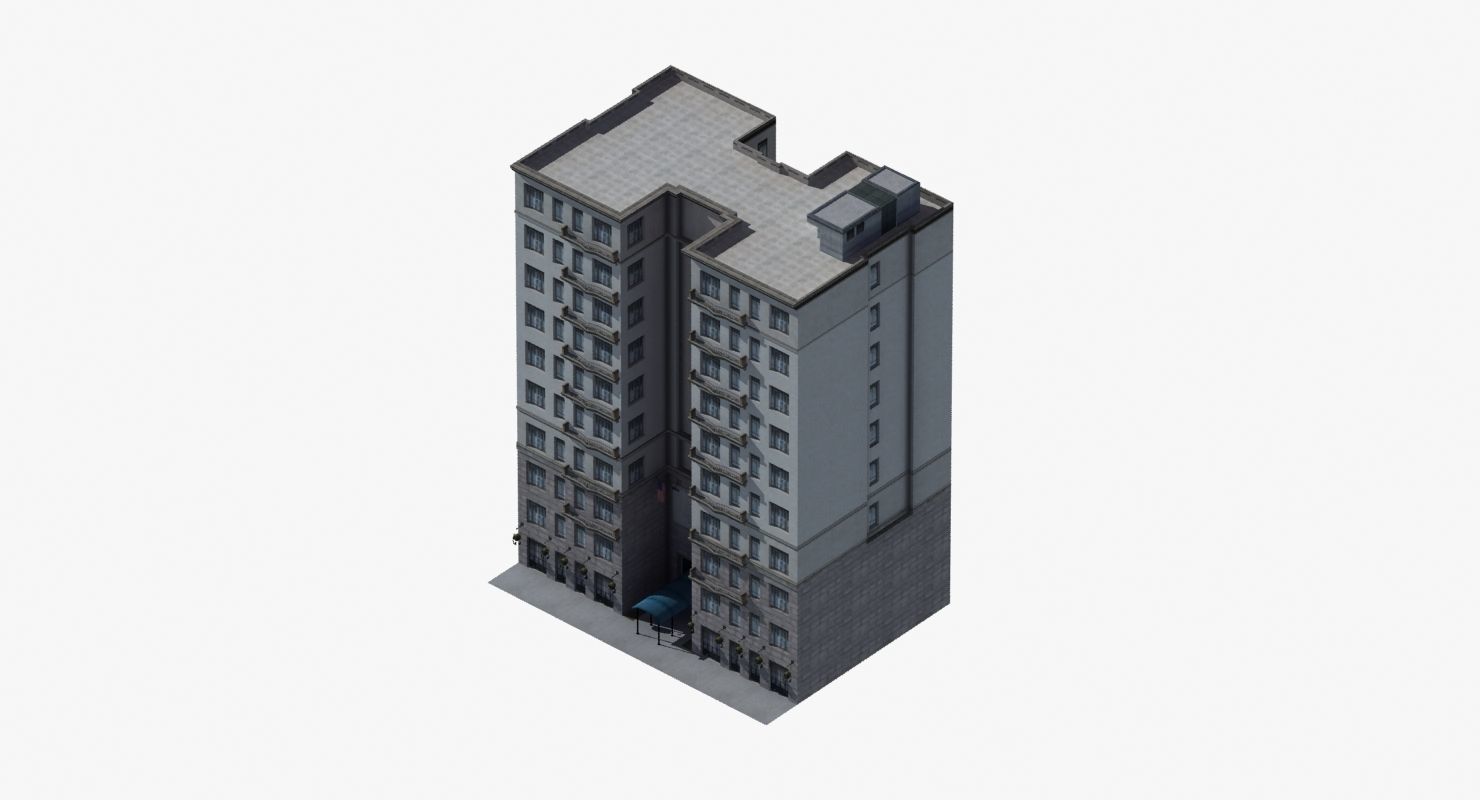 Luxury Apartment Building 3D model_44