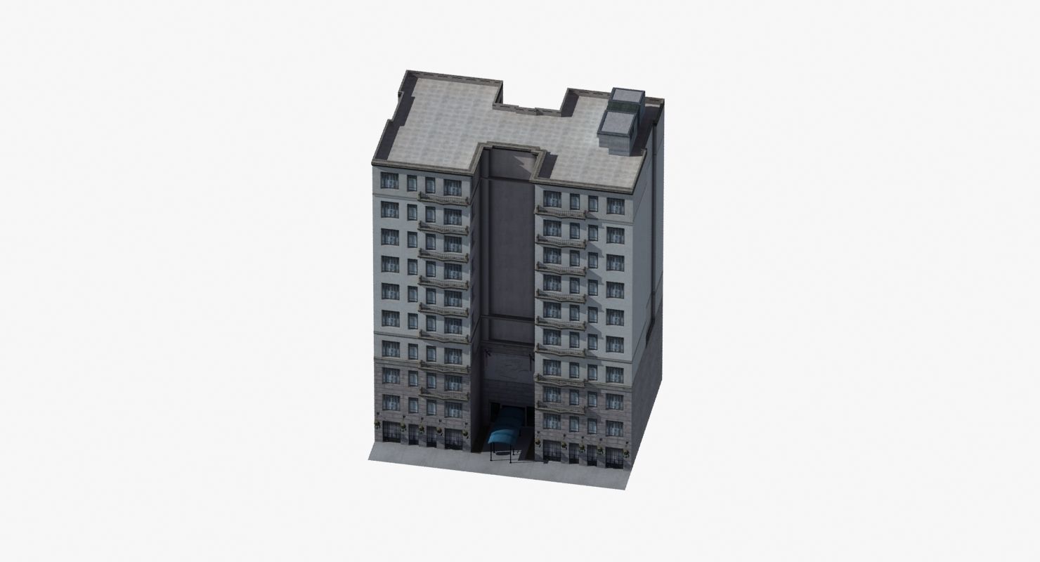 Luxury Apartment Building 3D model_48