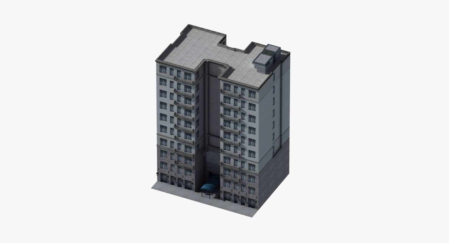 Luxury Apartment Building 3D model_35