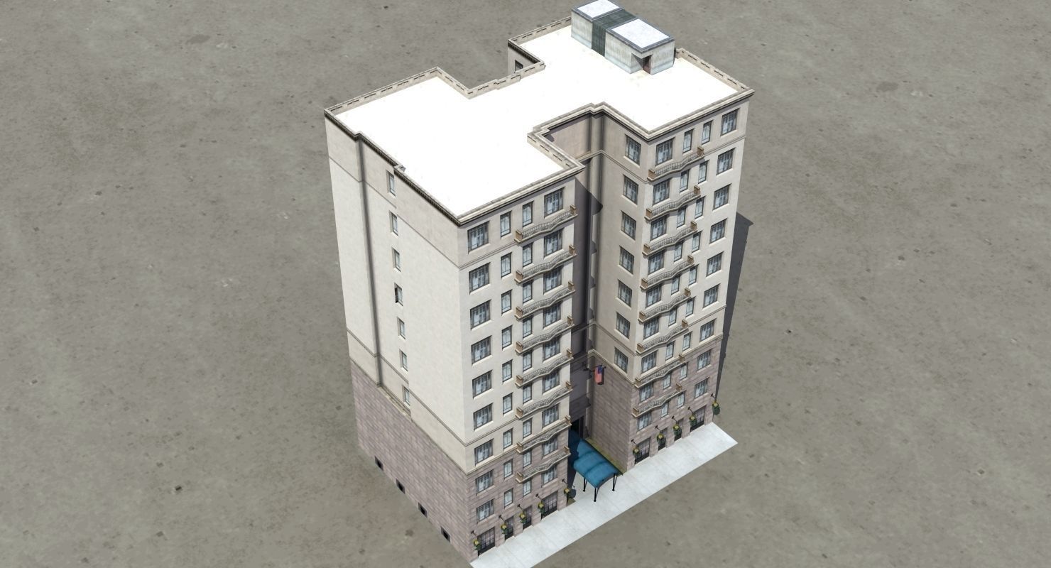 Luxury Apartment Building 3D model_13