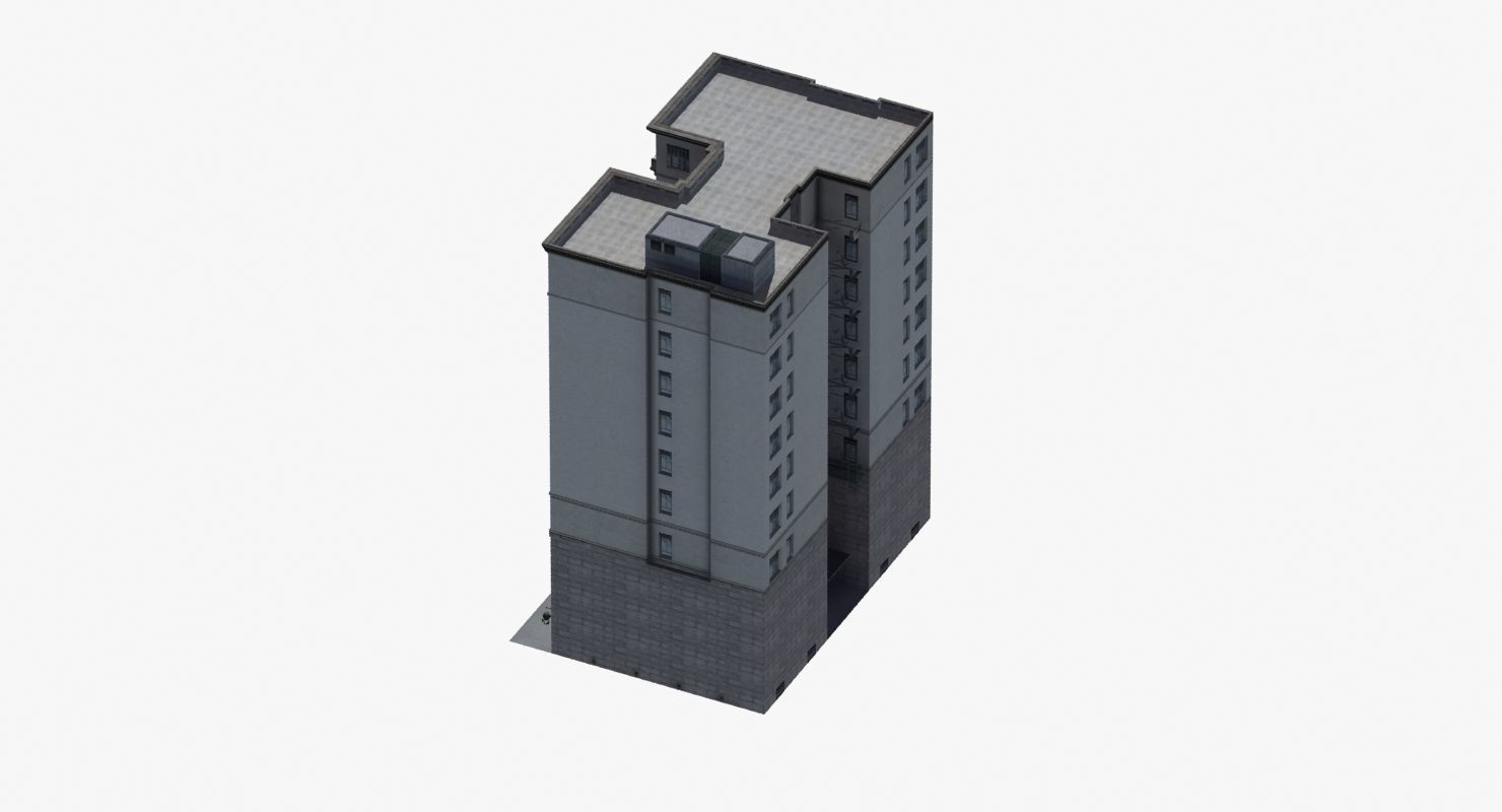 Luxury Apartment Building 3D model_38