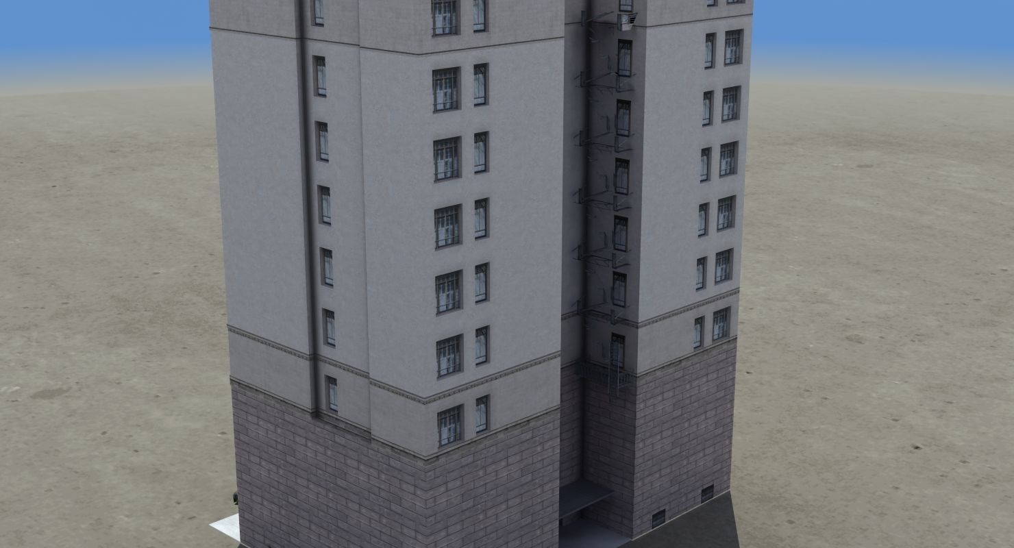 Luxury Apartment Building 3D model_8