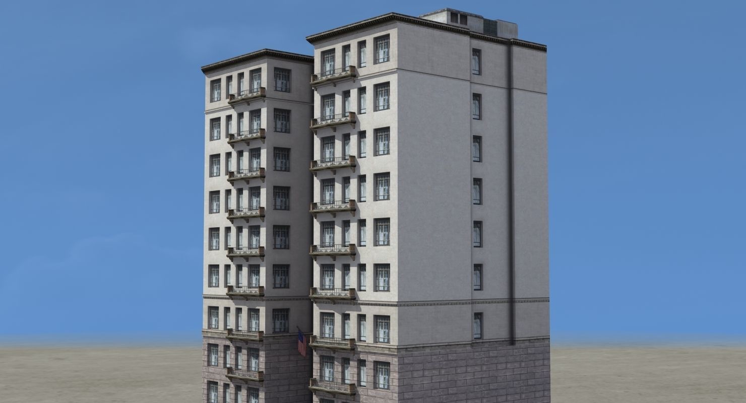 Luxury Apartment Building 3D model_5