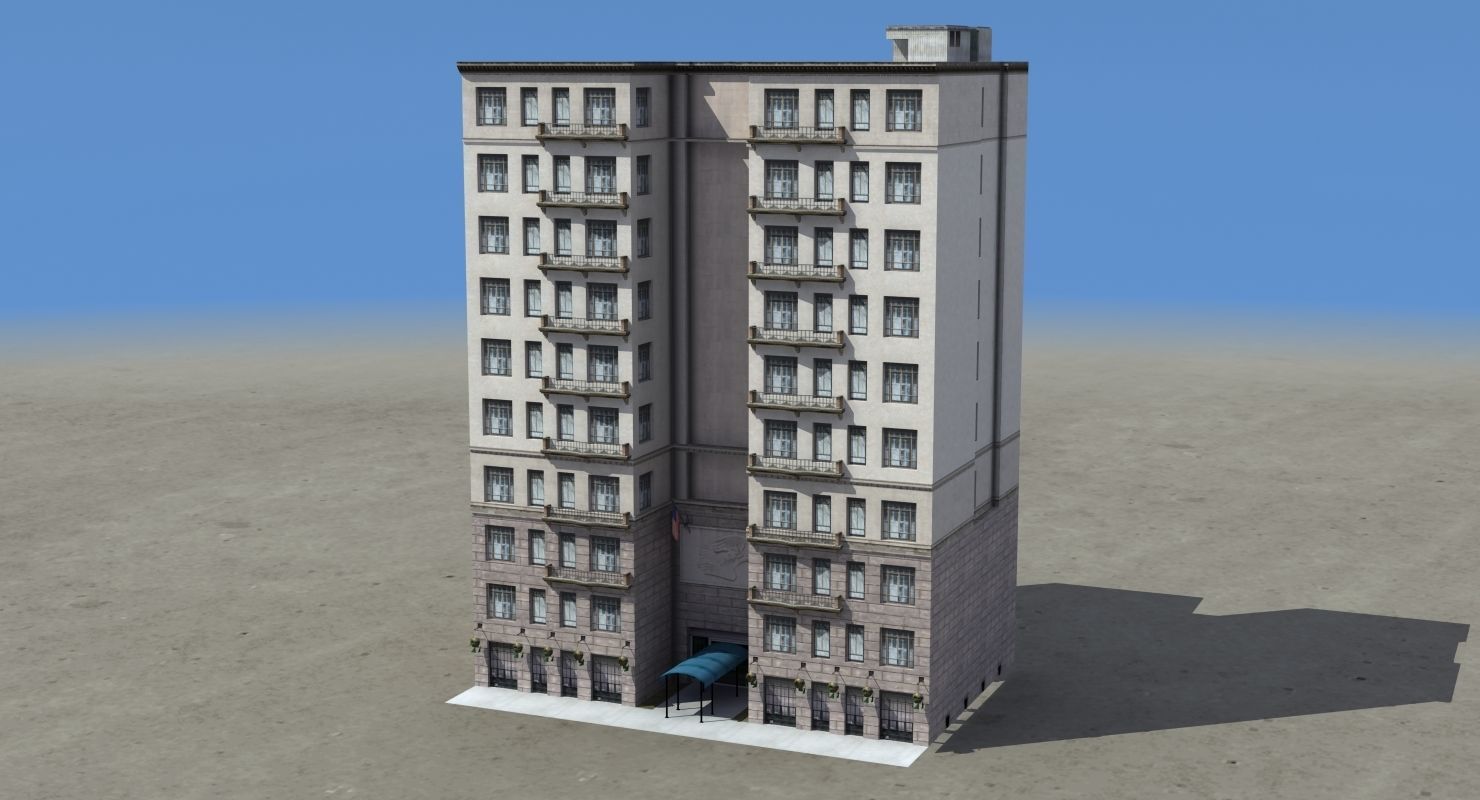 Luxury Apartment Building 3D model_16