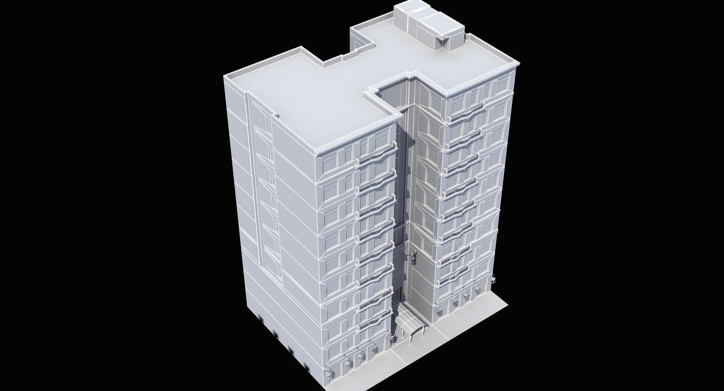 Luxury Apartment Building 3D model_22