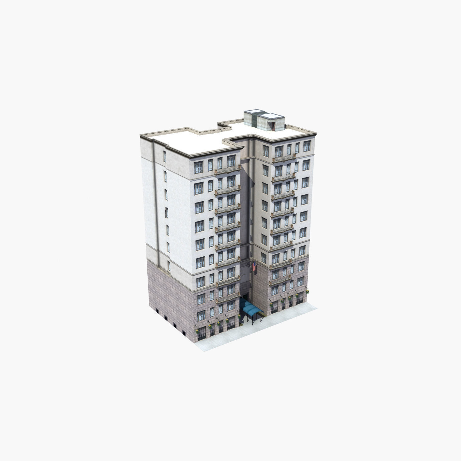 Luxury Apartment Building 3D model_31