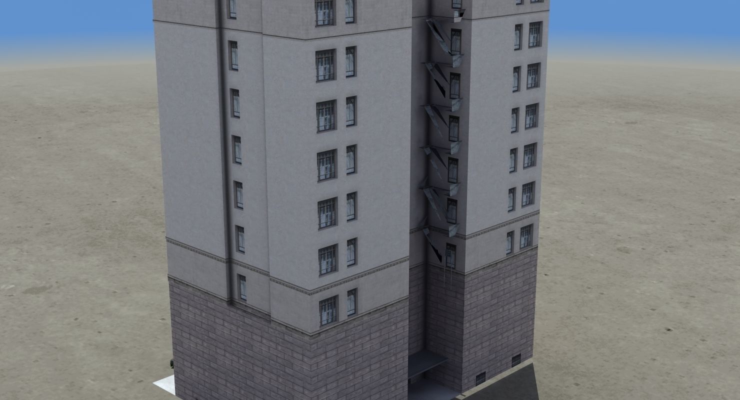 Luxury Apartment Building 3D model_7