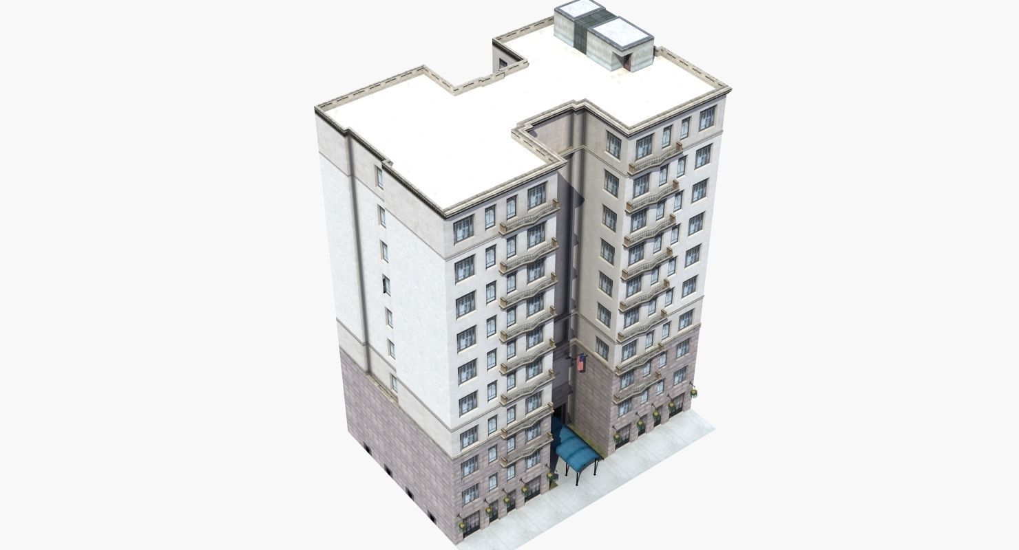 Luxury Apartment Building 3D model_2