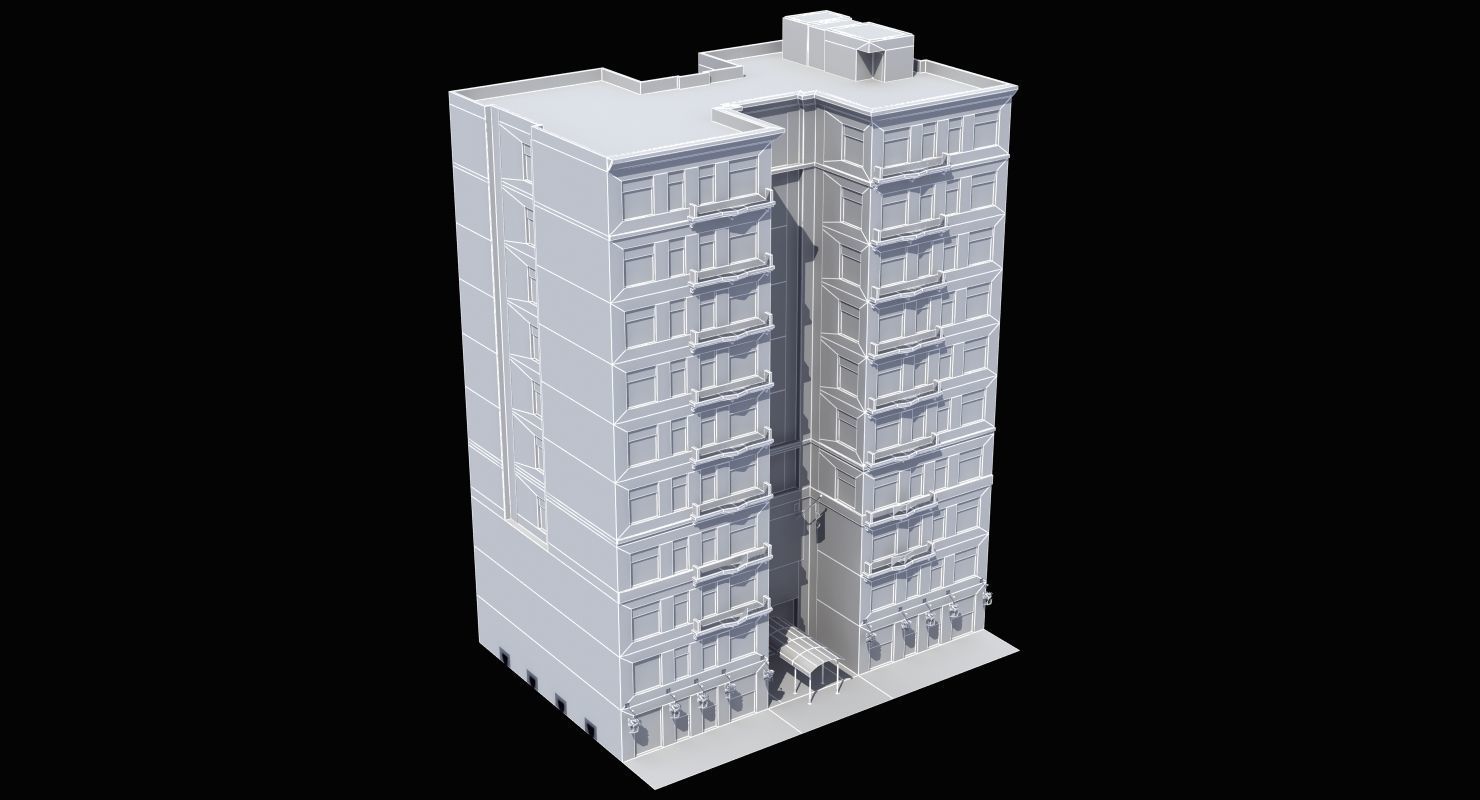 Luxury Apartment Building 3D model_24