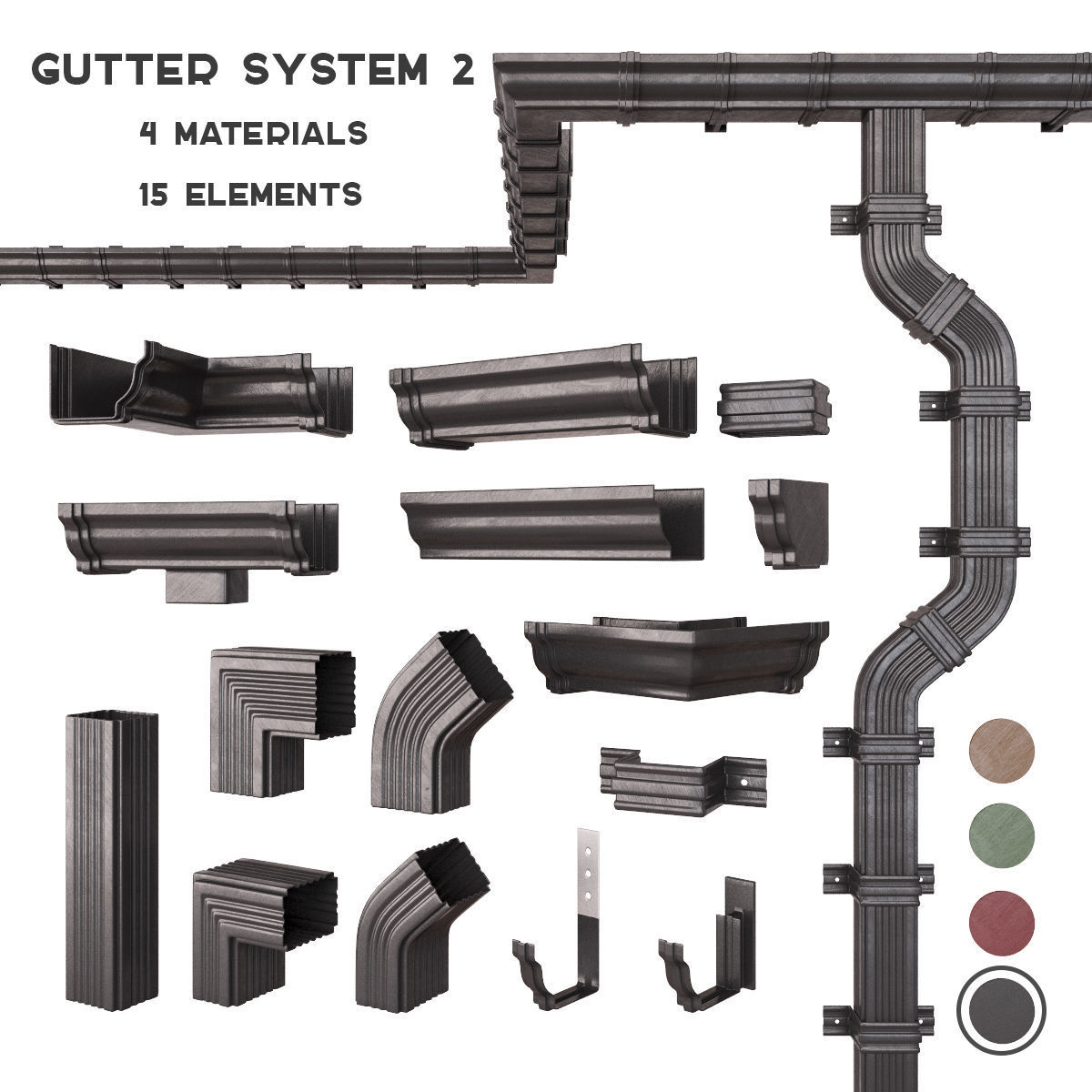 Gutter system 2 3D model_3