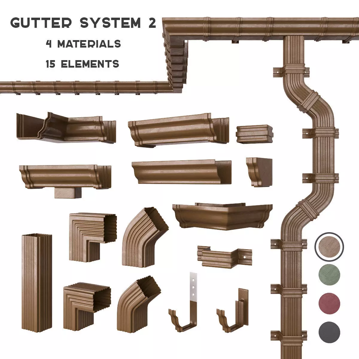 Gutter system 2 3D model_0