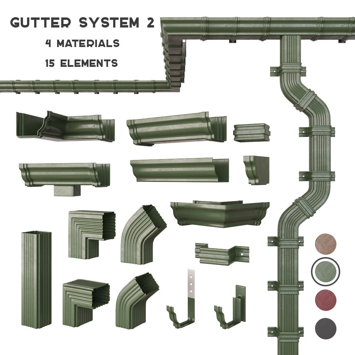 Gutter system 2 3D model_1
