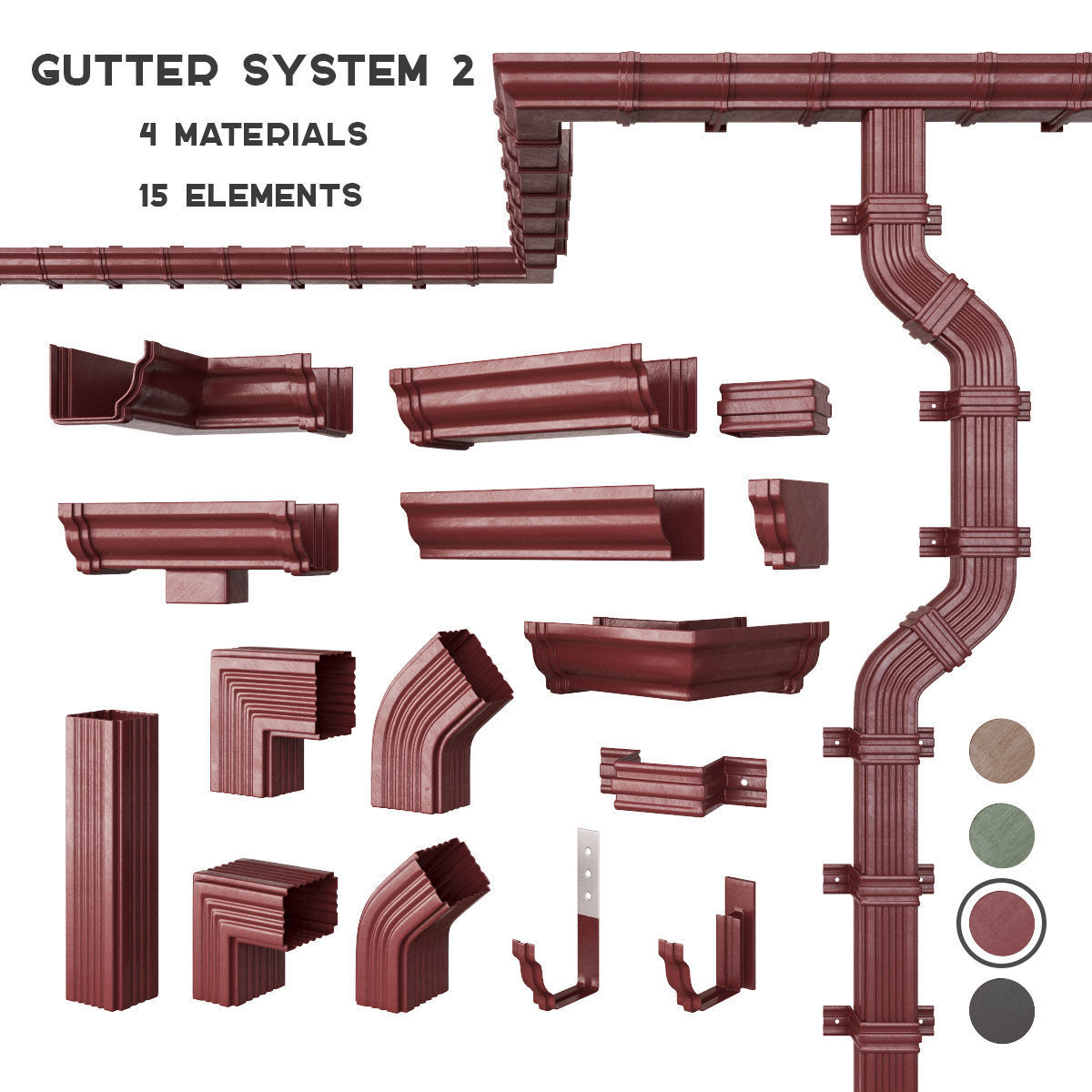 Gutter system 2 3D model_2