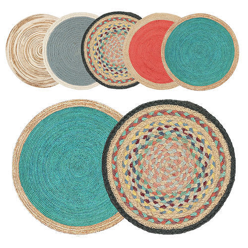 Round jute rug 2 3D model