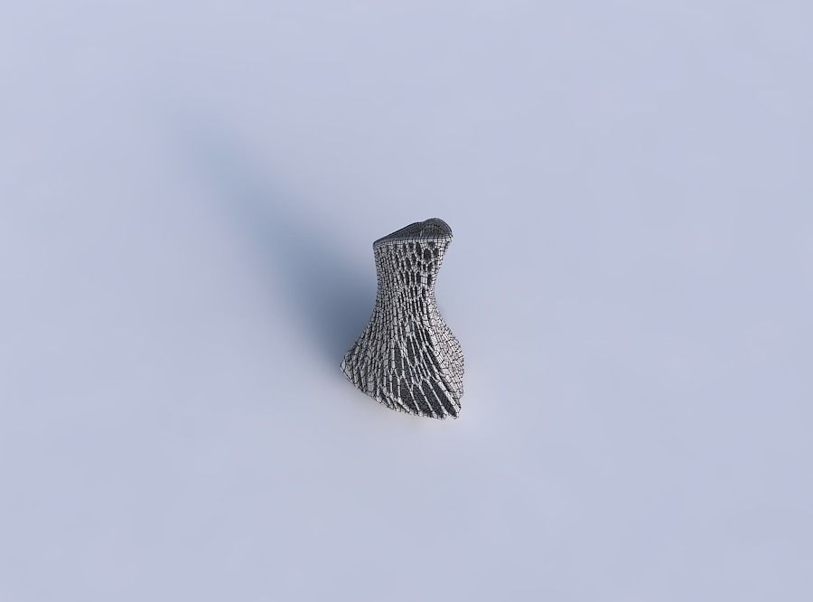 Vase puffy tappered triangle with twisted organic lattice and... 3D print model_6