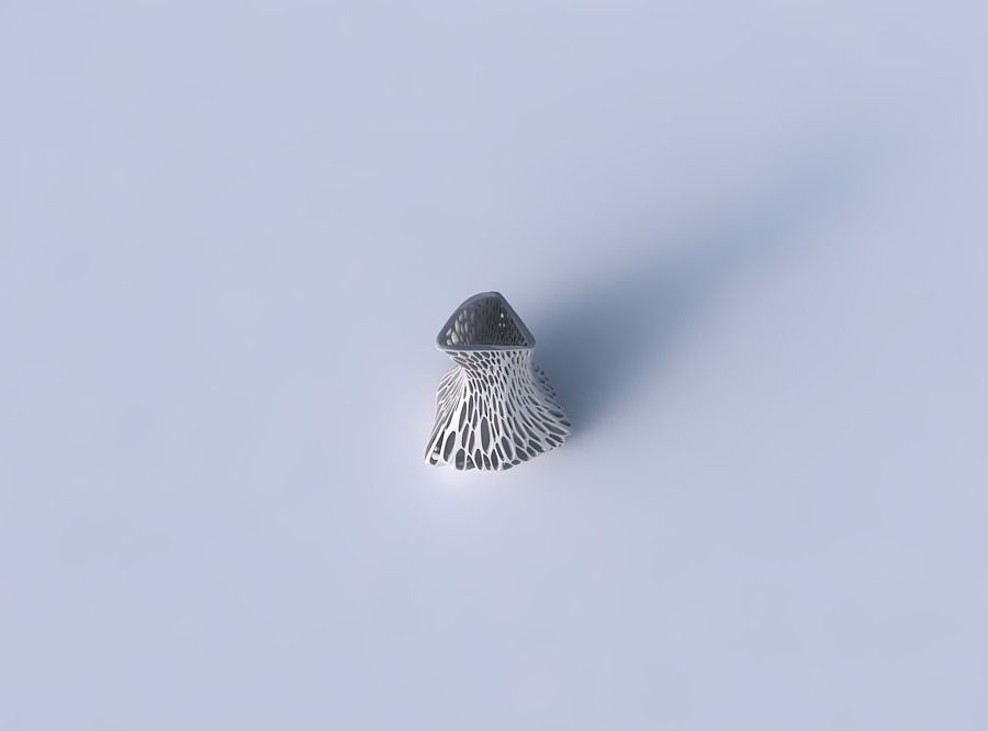 Vase puffy tappered triangle with twisted organic lattice and... 3D print model_2