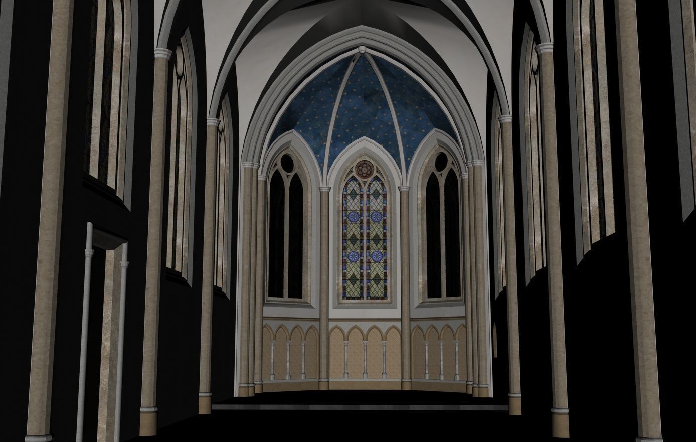 Gothic Chapel 3D model_7