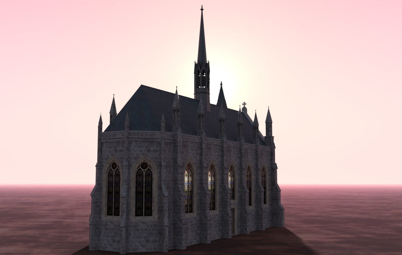 Gothic Chapel 3D model_1