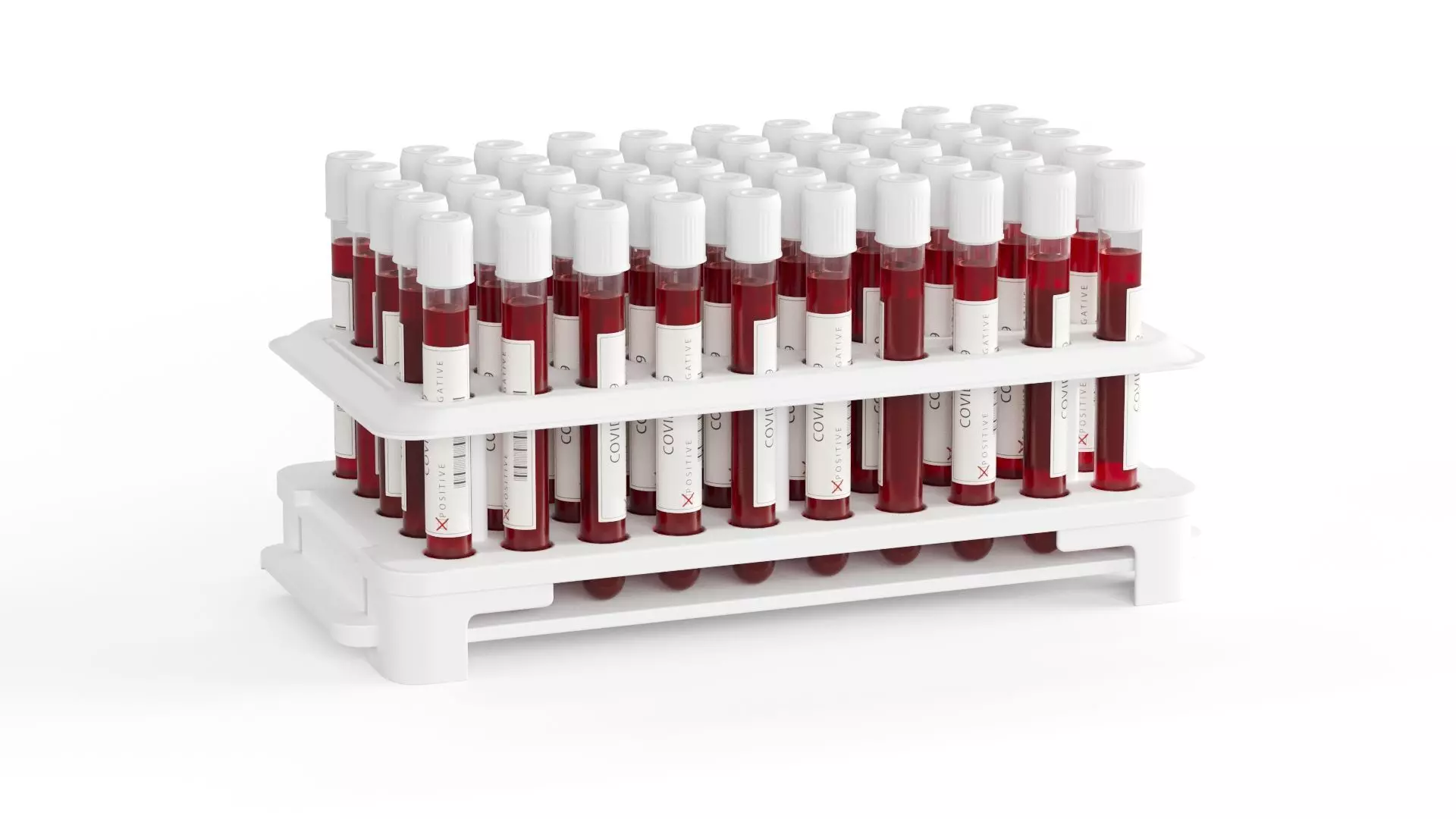 Test Tubes with Blood Low-poly 3D model