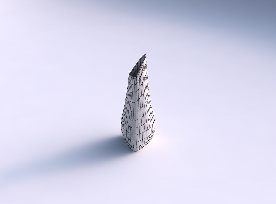 Vase puffy tipped triangle smooth 3D print model_5