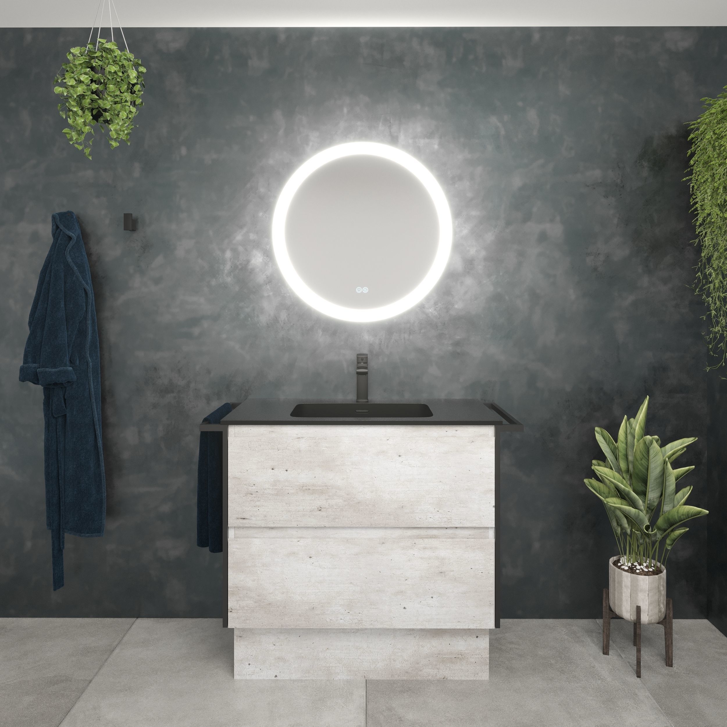 Kaya Round LED Mirror 3D model_4