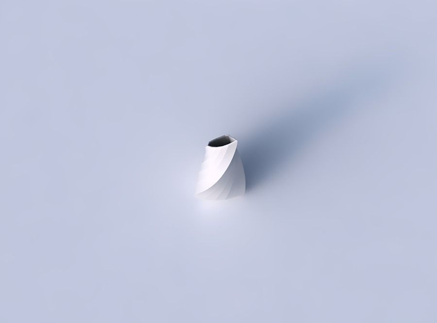 Vase puffy tipped triangle with bands 3D print model_2