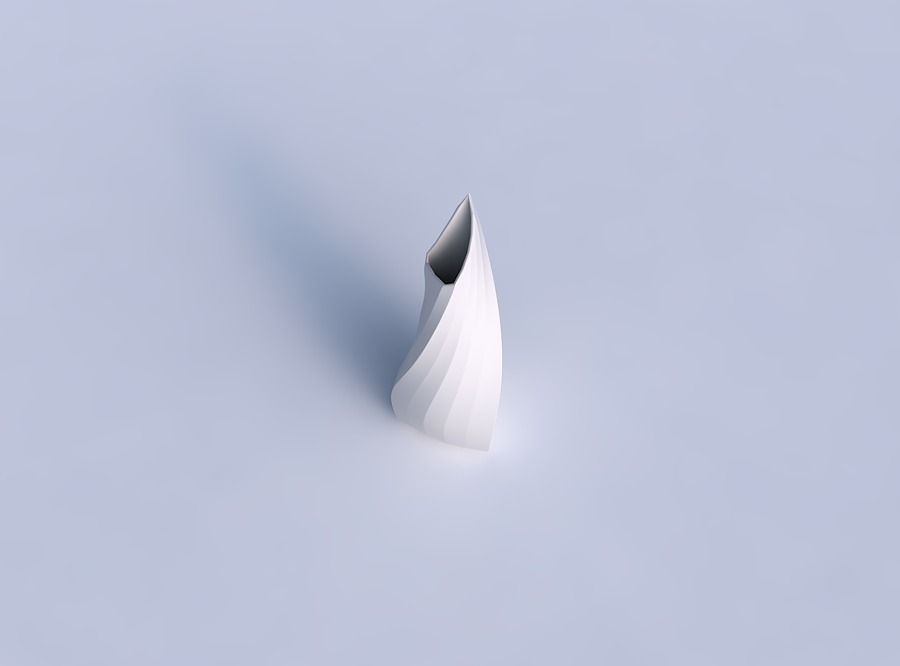 Vase puffy tipped triangle with bands 3D print model_1