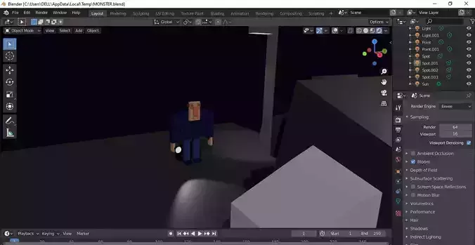 a man standing at the monster