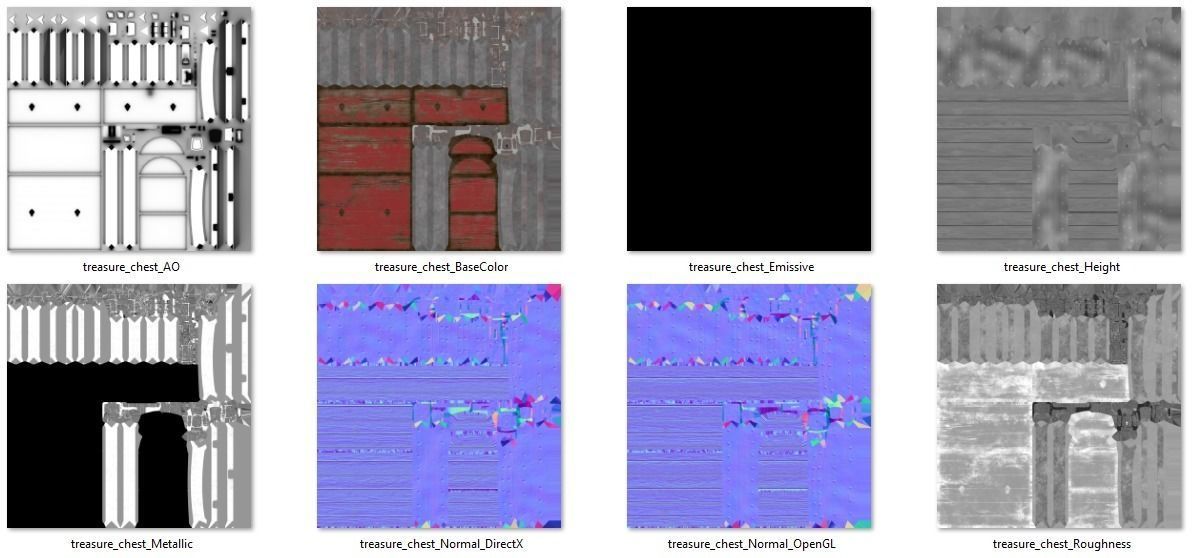 Treasure Chest Low-poly 3D model_10
