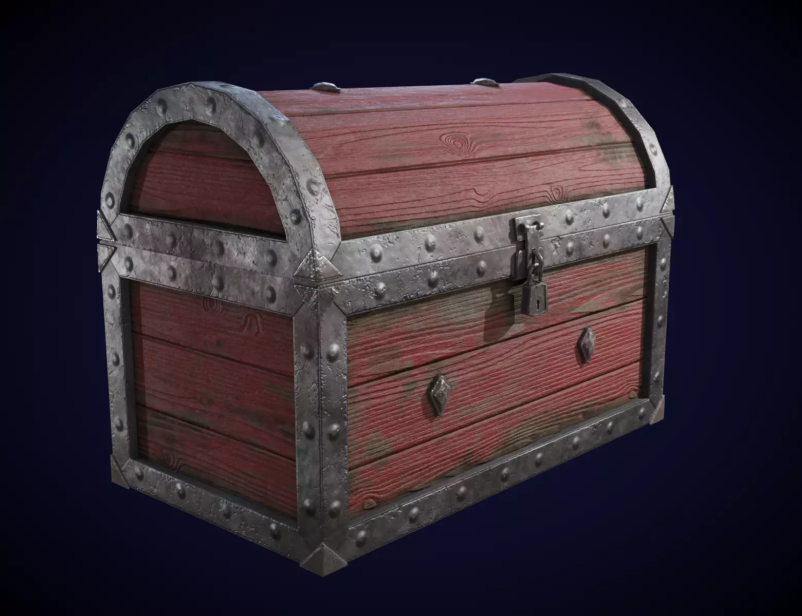 Treasure Chest Low-poly 3D model_0