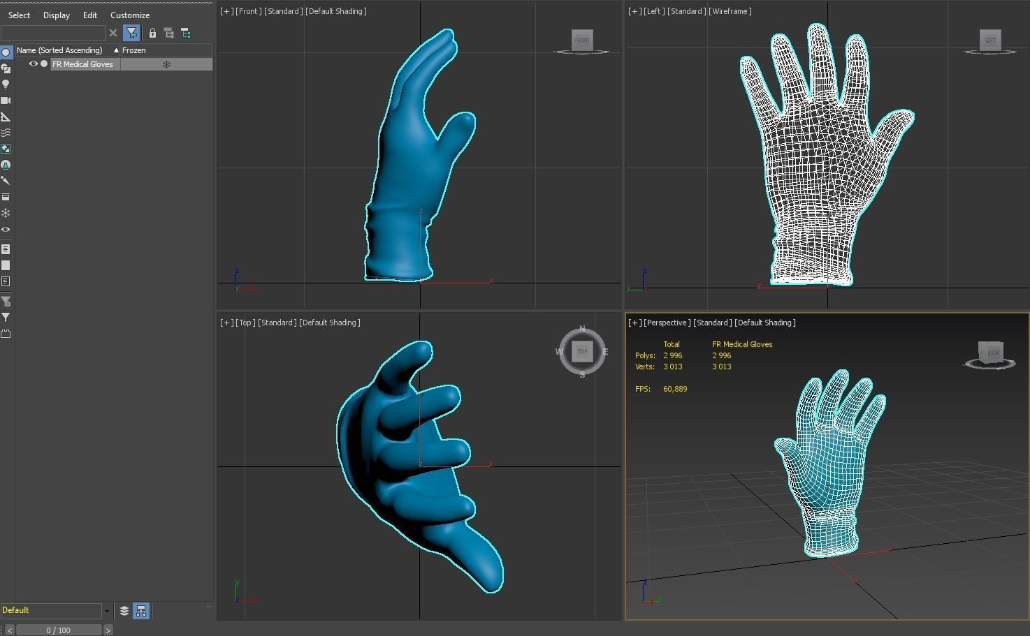 Surgical latex Gloves 3D model_20