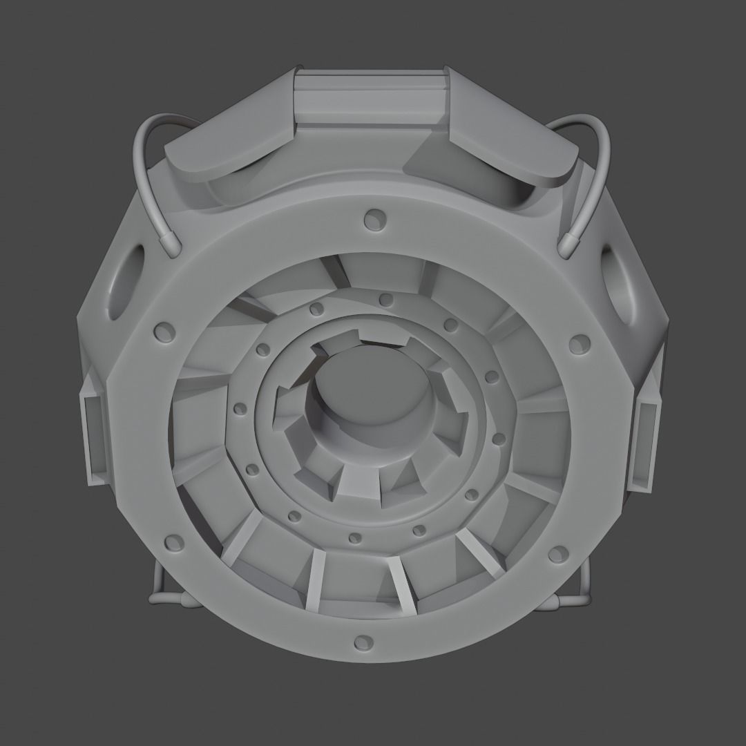 Futuristic Industrial Orb Drone  3D model_8