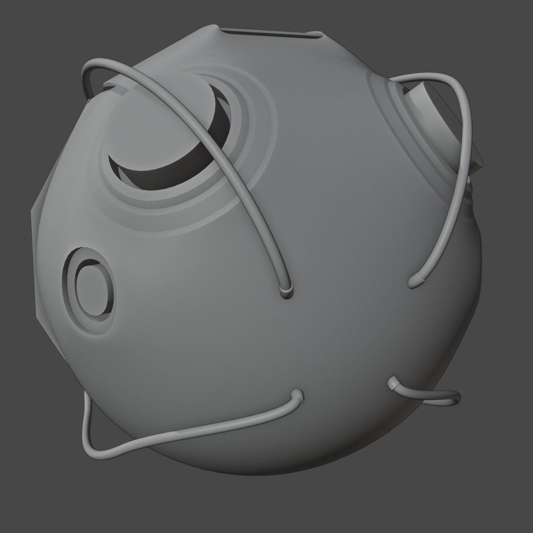 Futuristic Industrial Orb Drone  3D model_10