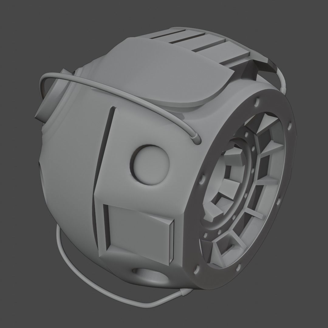 Futuristic Industrial Orb Drone  3D model_12