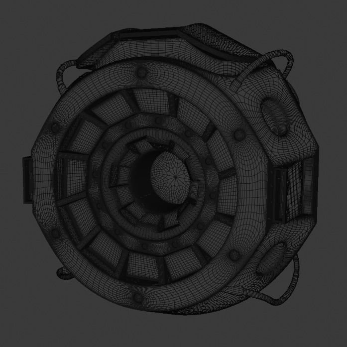 Futuristic Industrial Orb Drone  3D model_13