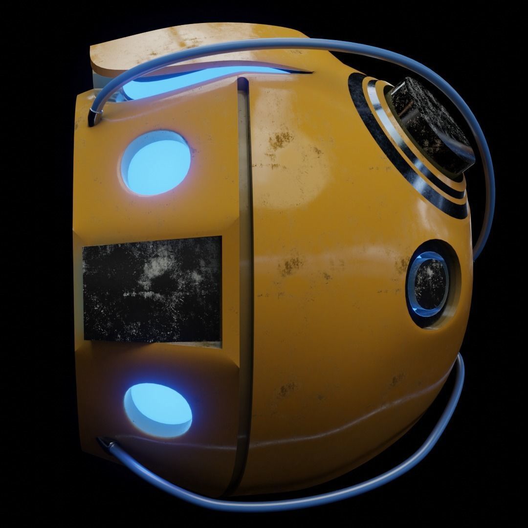 Futuristic Industrial Orb Drone  3D model_4